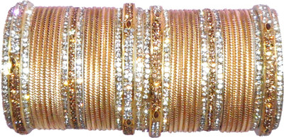 PRETTY GEMS Metal Zircon Bangle Set(Pack of 42)