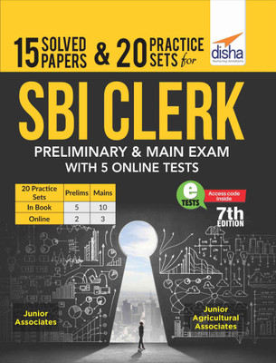 15 Solved Papers & 20 Practice Sets for Sbi Clerk Preliminary & Main Exam with 5 Online Tests(English, Paperback, unknown)