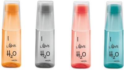 MILTON I LOVE H20 WATER BOTTLE 650 ml Bottle(Pack of 4, Multicolor, Plastic)