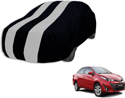 Auto Hub Car Cover For Toyota Yaris (Without Mirror Pockets)(Black, Silver, For 2018 Models)