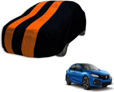 Auto Hub Car Cover For Honda Civic (Without Mirror Pockets)(Black, Orange)