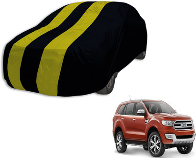 Auto Hub Car Cover For Ford Endeavour (Without Mirror Pockets)(Black, Yellow, For 2018 Models)
