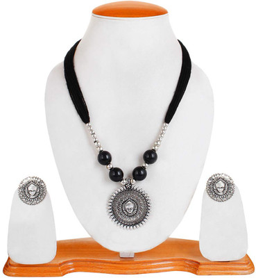 YouBella Alloy Black, Silver Jewellery Set(Pack of 1)