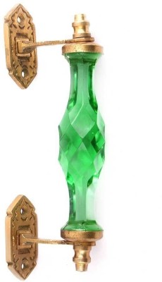 Robin Export Company Brass Crystal Glass 15 Cm Green Door Handle 1 Pcs Brass Door Handle(Green Pack of 1)