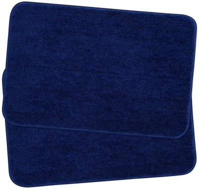 Ace International Microfiber Door Mat(Navy Blue, Medium, Pack of 2)