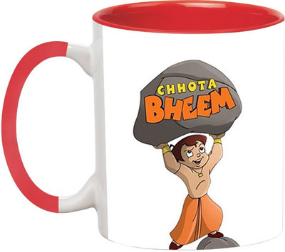 ARTBUG Chhota Bheem -1462-Red Ceramic Coffee Mug(350 ml)