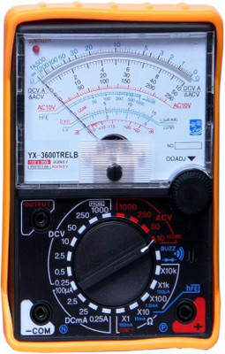 TECHGEAR YX-360TRE-L-B High Quality + Large + Bright Screen Analog Multimeter Analog Multimeter(Yellow, Black 2000 Counts)