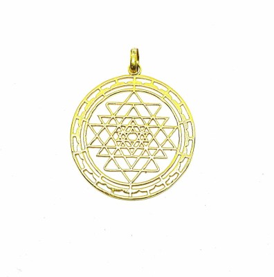 RUDRA DIVINE Alloy Golden Shri Yantra Pendant For Unisex Alloy Pendant