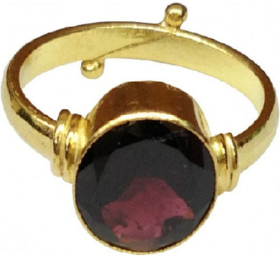CEYLONMINE Hessonite Ring With Natural Garnet/Gomed Stone Lab Certified Stone Garnet Gold Plated Ring