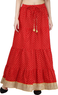 Magnus Polka Print Women Regular Red Skirt