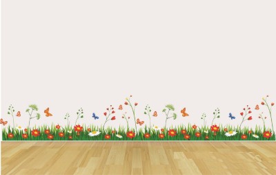 Asmi Collections 130 cm Beautiful Butterfly on Grass Self Adhesive Sticker(Pack of 1)