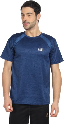 OFF LIMITS Self Design Men Round Neck Reversible Blue T-Shirt