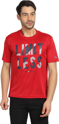 OFF LIMITS Printed Men Round Neck Reversible Red T-Shirt
