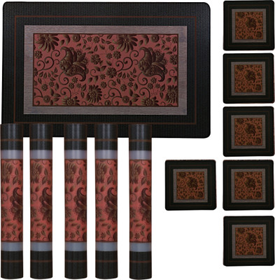 KUBER INDUSTRIES Rectangular Pack of 12 Table Placemat(Brown, PVC)