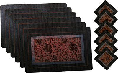 KUBER INDUSTRIES Rectangular Pack of 12 Table Placemat(Brown, PVC)