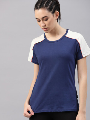 HRX by Hrithik Roshan Casual Regular Sleeve Color Block Women Blue Top