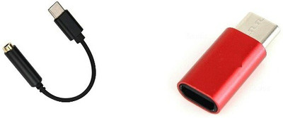 

Freya PACK OF USB Type C to 3.5mm Audio Jack Converter CABLE WITH TYPE C TO MICRO USB USB Adapter(Multicolor)