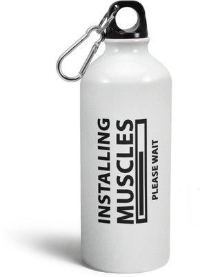 Tee Mafia Installing Muscles Please wait 600 ml Water Bottle(Set of 1, White)