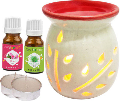 PeepalComm Rose, lemongrass Diffuser Set PC-TOPREDDIFF-2TL-RS-LG(5 x 4 ml)