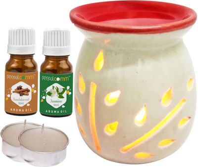 PeepalComm sandalwood, Jasmine Diffuser Set PC-TOPREDDIFF-2TL-SW-JAS(5 x 4 ml)
