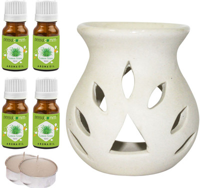 PeepalComm Lemongrass Diffuser Set PC-TDIFF25WHITE-2TL-4LG(7 x 5.71 ml)