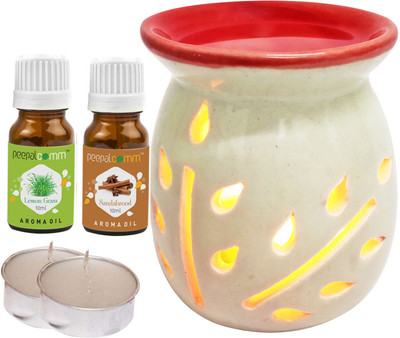 PeepalComm Lemongrass, Sandalwood Diffuser Set PC-TOPREDDIFF-2TL-LG-SW(5 x 4 ml)