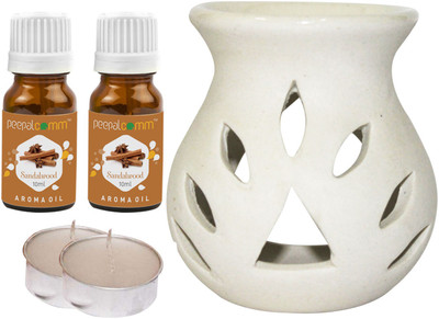 PeepalComm sandalwood Diffuser Set PC-TDIFF25WHITE-2TL-2SW(5 x 4 ml)