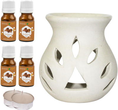 PeepalComm Sandalwood Diffuser Set PC-TDIFF25WHITE-2TL-4SW(7 x 5.71 ml)