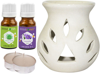 PeepalComm Lavender, lemongrass Diffuser Set PC-TDIFF25WHITE-2TL--LV(5 x 4 ml)