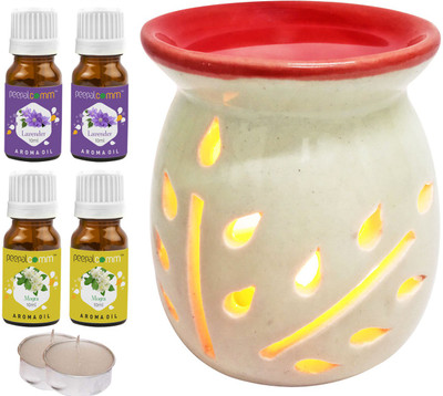 PeepalComm Mogra, Lavender Diffuser Set PC-TOPREDDIFF-2TL-2LV-2MOG(7 x 5.71 ml)