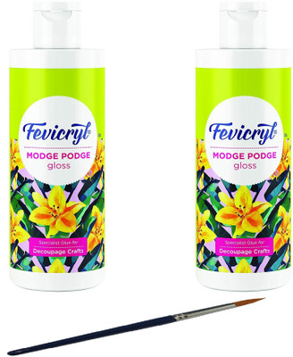 Fevicryl Pidilite Modge Pode Gloss , set of 2 with Painting brush