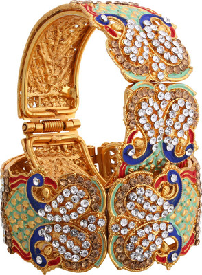 Penny Jewels Alloy Cubic Zirconia Brass Bangle(Pack of 2)