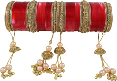 Zulka Get Your Traditions Plastic Zircon Bangle Set(Pack of 66)