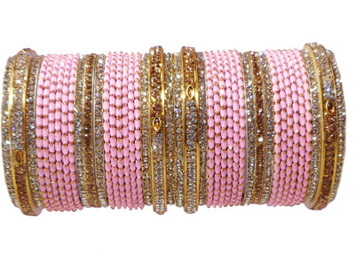 PRETTY GEMS Metal Zircon Bangle Set(Pack of 42)