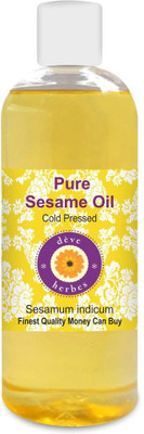 

Deve Herbes Pure Sesame Oil (Sesamum indicum) 100% Natural Therapeutic Grade Cold Pressed(200 ml)
