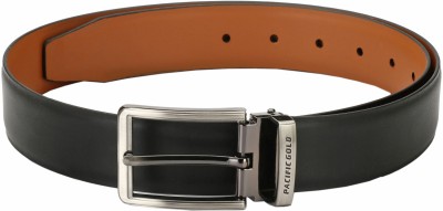 Pacific Gold Men Formal Tan, Black Artificial Leather Reversible Belt