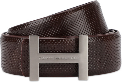 TOMMY HILFIGER Men Casual Brown Genuine Leather Belt
