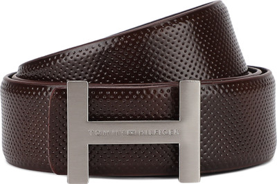 TOMMY HILFIGER Men Casual Brown Genuine Leather Belt