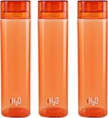 cello H2o Squaremate Water Bottle, 1000 ml , Set of 3, orange color (Pack of 3, orange) 1000 ml Bottle(Pack of 3, Orange, Plastic)