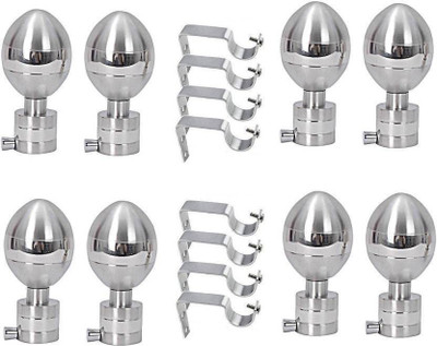 GROWNIX Silver Rod Rail Bracket Metal(Pack of 8)