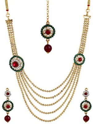 YouBella Alloy Green, Maroon, White Jewellery Set(Pack of 1)