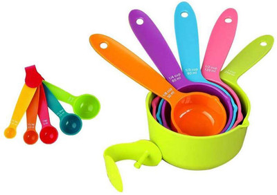 magenta 10pc measuring cups and spoons Measuring Cup Set(250 ml, 125 ml, 80 ml, 60 ml, 30 ml, 15 ml, 7.5 ml, 5 ml, 2.5 ml, 1.25 ml)