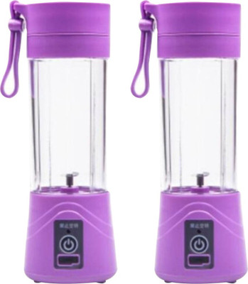

GORICH Pack of 2 Fruit Mixing Machine Personal Size Rechargeable USB Juice Blender and Mixer (Multicolor) 450 Juicer Mixer Grinder(Multicolor, 2 Jars)
