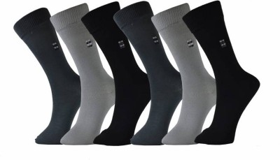 Style N Fashion Men & Women Solid Mid-Calf/Crew(Pack of 6)