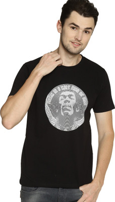 TANTRA Printed Men Round Neck Black T-Shirt