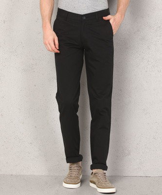 Metronaut Regular Fit Men Cotton Blend Black Trousers