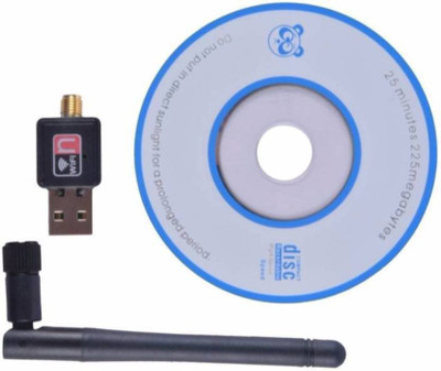 

BOMBINATE Wifi Antenna Dongle Connector Wi Fi Wireless LAN Network Card External USB Adapter(Black)