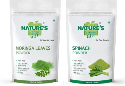 Nature's Precious Gift Moringa Powder & Spinach Powder - 1 KG Each(2 x 1 kg)