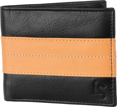 Laurels Select Men Casual Black, Tan Genuine Leather Wallet(8 Card Slots)