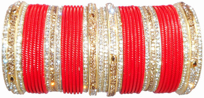 PRETTY GEMS Metal Zircon Bangle Set(Pack of 42)